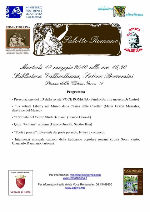 Locandina: Salotto Romano, maggio 2010