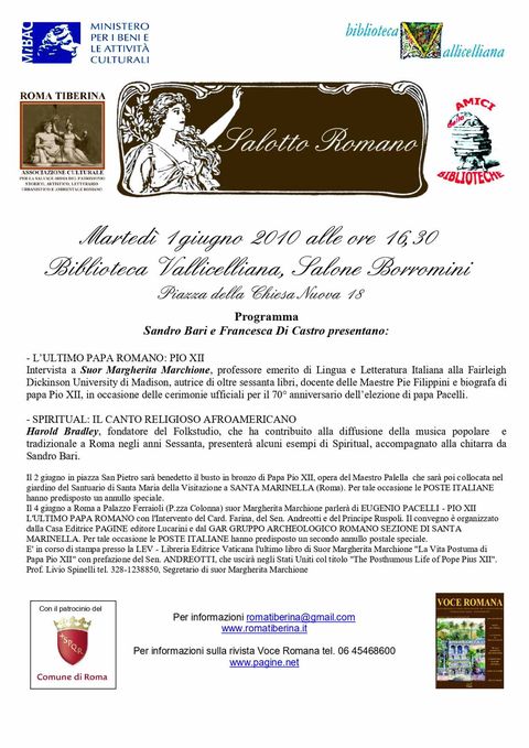 Locandina: Salotto Romano, giugno 2010