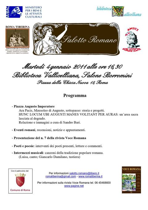 Locandina: Salotto Romano, gennaio 2011