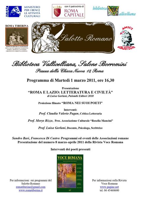 Locandina: Salotto Romano, marzo 2011
