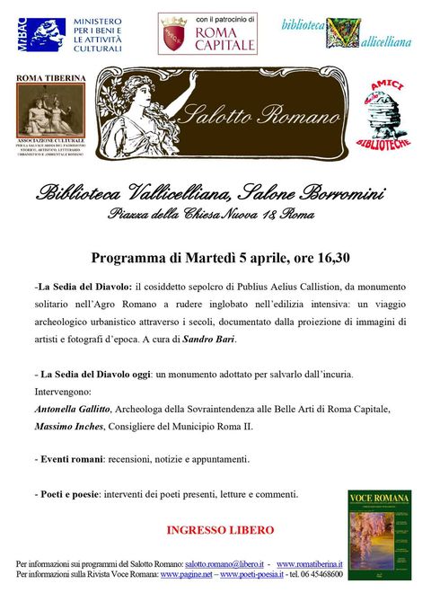Locandina: Salotto Romano, aprile 2011
