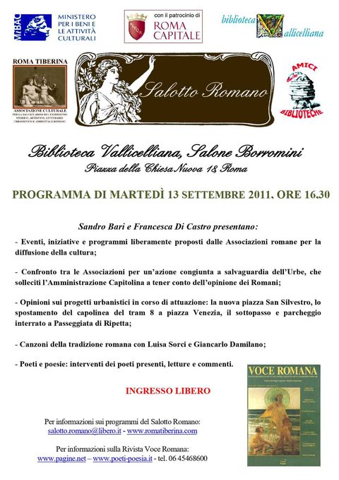 Locandina: Salotto Romano, settembre 2011