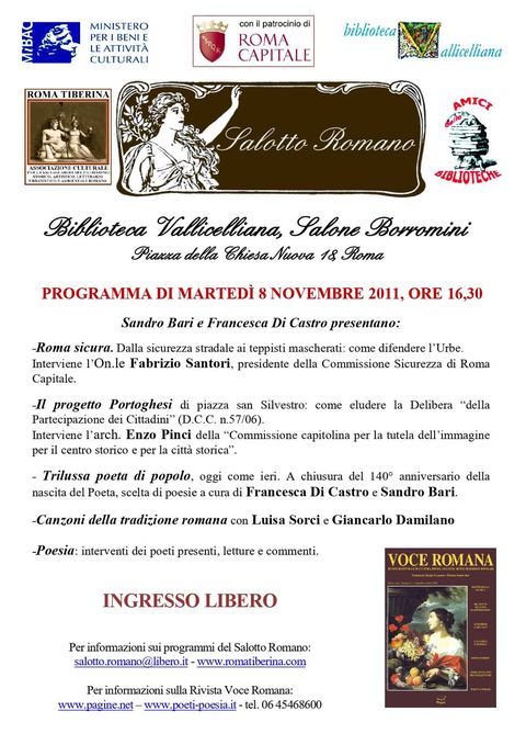 Locandina: Salotto Romano, novembre 2011