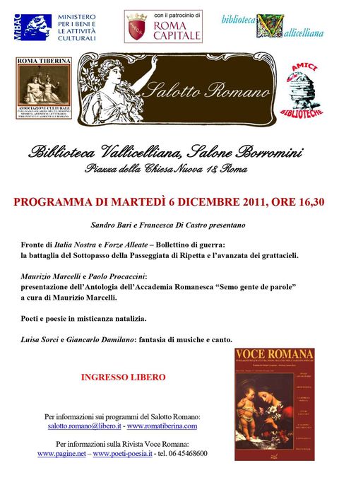 Locandina: Salotto Romano, dicembre 2011