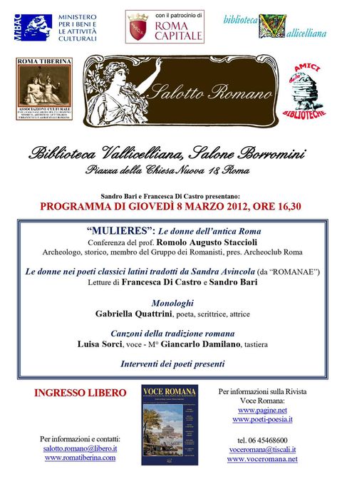 Locandina: Salotto Romano, marzo 2012