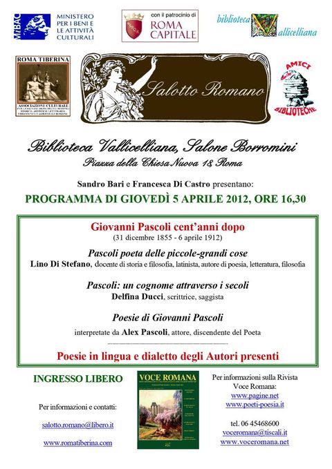 Locandina: Salotto Romano, aprile 2012