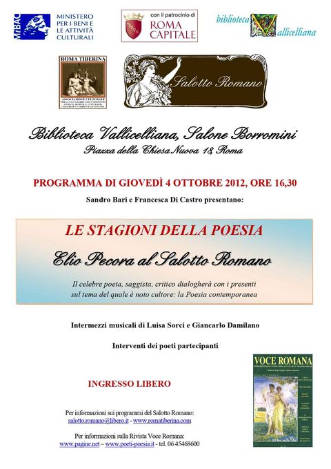 Locandina: Salotto Romano, ottobre 2012