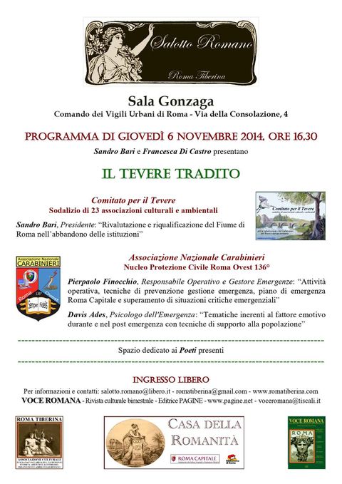 Locandina: Salotto Romano, 6 novembre 2014
