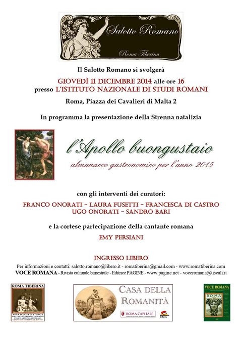 Locandina: Salotto Romano all'Istituto di Studi Romani, 11 dicembre 2014