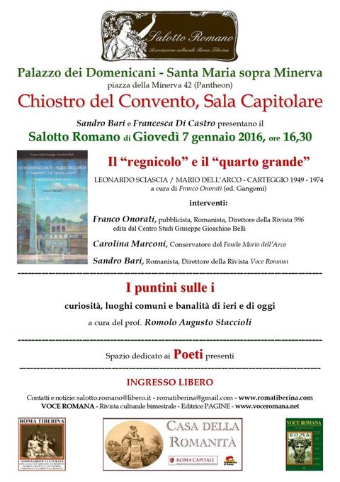Locandina: Salotto Romano, 7 gennaio 2016