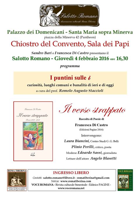 Locandina: Salotto Romano, 4 febbraio 2016
