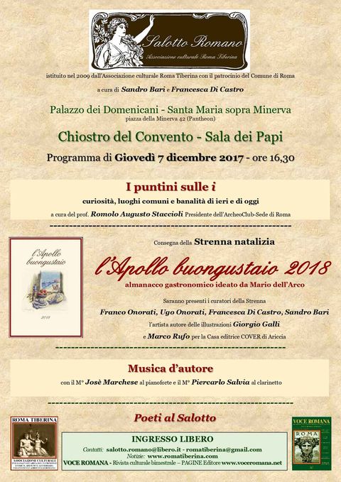 Locandina: Salotto Romano, 7 dicembre 2017