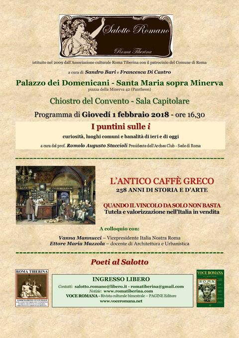 Locandina: Salotto Romano, 1 febbraio 2018