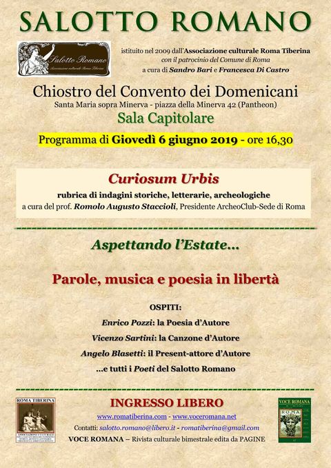 Locandina: Salotto Romano, 6 giugno 2019
