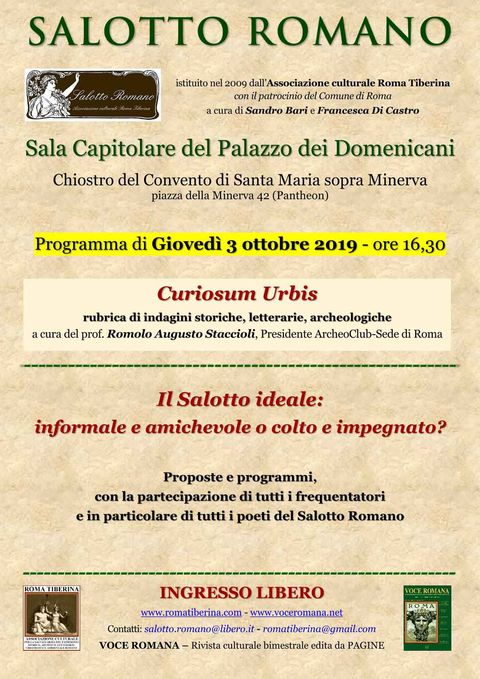 Locandina: Salotto Romano, ottobre 2019