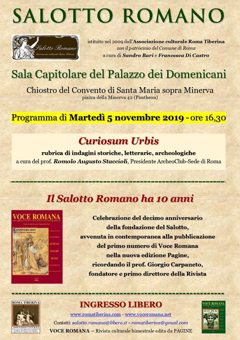 Locandina: Salotto Romano, novembre 2019