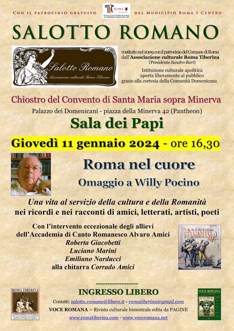 Locandina: Salotto Romano, 11 gennaio 2024